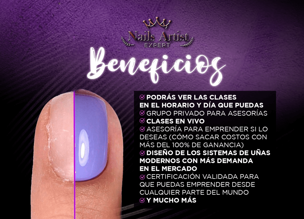 beneficios del curso en linea nails artist expert