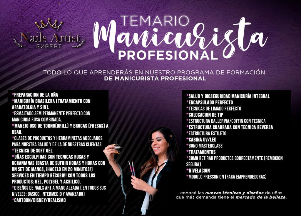 temario de manicurista profesional con maria clara casas